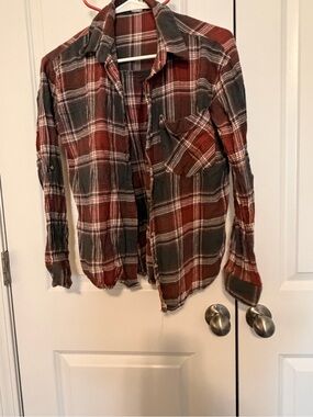 Plaid Button-Up Shirt